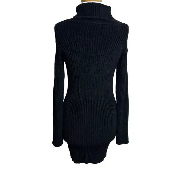 IRO Women's Designer Black BILOH turtleneck Sweater Dress Sz XS - Picture 3 of 8